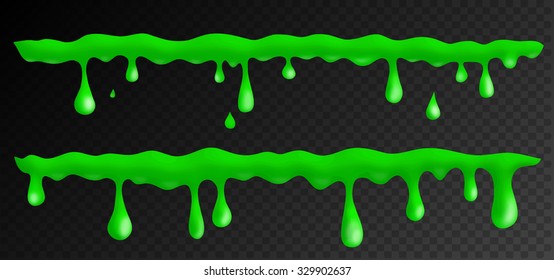 Isolated green smudges and drops. Vector set