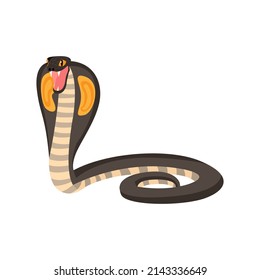 Isolated green snake animated animals jungle vector illustration