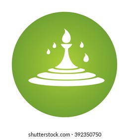 Isolated green sticker with a spa icon on a white background