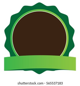 Isolated green tag with a ribbon, Vector illustration