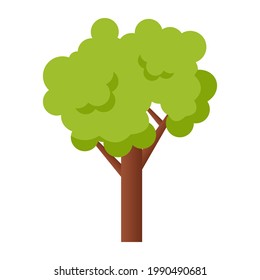 Isolated green tree. Simple flat vector illustration.