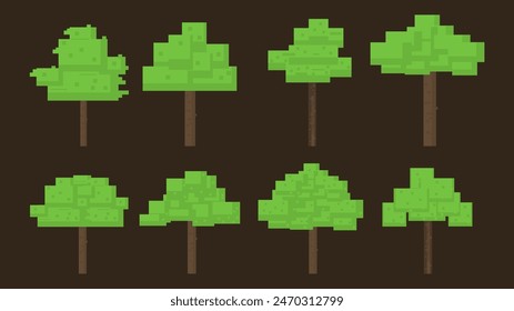 Isolated green trees etc. , flat design , isolate vector