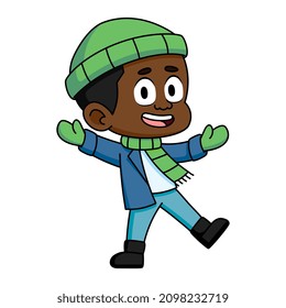 Isolated green winter clothes kid illustration vector