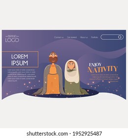 Isolated greeting card nativity purple birth jesus icon- Vector