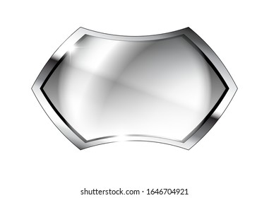 Isolated grey background with a silver frame. Vector illustration