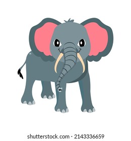 Isolated grey elephant animated animals jungle vector illustration