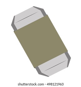 Isolated grey eraser, School supply vector illustration