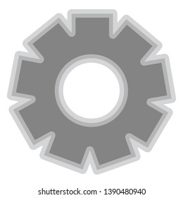 Isolated grey gear piece symbol - Vector image