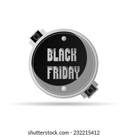 an isolated grey label with text for black friday
