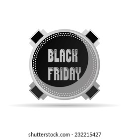 an isolated grey label with text for black friday