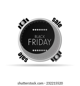 an isolated grey label with text for black friday