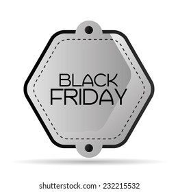 an isolated grey label with text for black friday