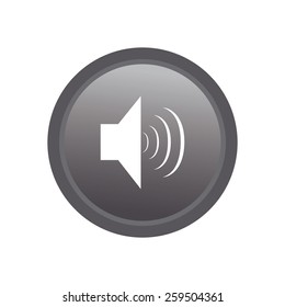 an isolated grey label with a web icon
