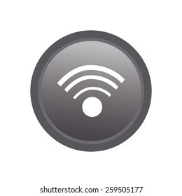 an isolated grey label with a web icon