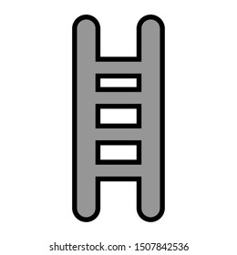 Isolated grey ladder icon over a white background - Vector