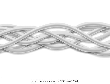 Isolated grey tech wires on white background. Tech abstract vector design
