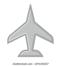 Isolated grey war airplane icon Vector