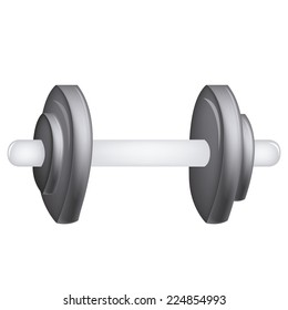 an isolated grey weight on a white background