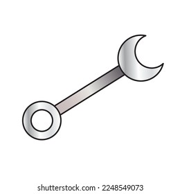 Isolated grey wrench key tool icon Vector