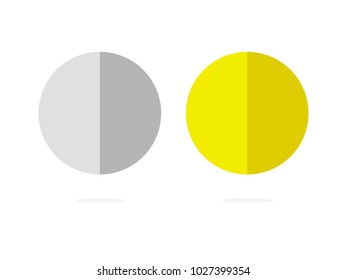 isolated grey and yellow full moon symbol icon set flat vector design