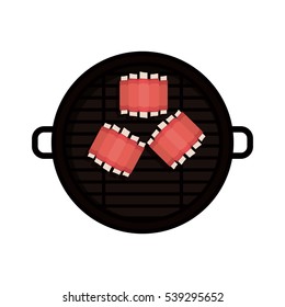 Isolated grill and bbq ribs design