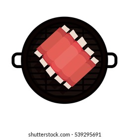 Isolated grill and bbq ribs design