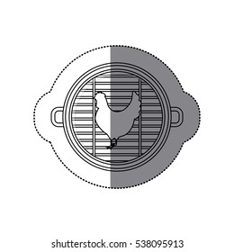 Isolated grill and chicken meat design