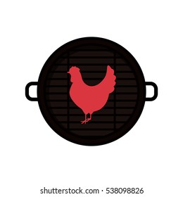 Isolated grill and chicken meat design
