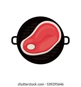 Isolated grill and meat design