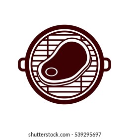 Isolated grill and meat design