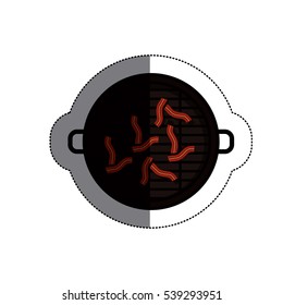 Isolated grill and sausage design