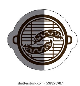 Isolated grill and sausage design