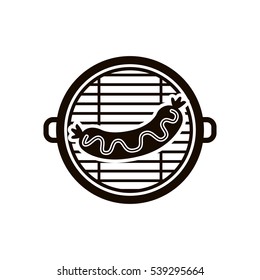 Isolated grill and sausage design