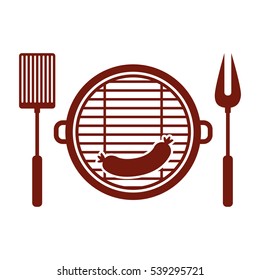 Isolated grill and sausage design