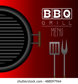 Isolated grill with silverwares, Barbecue Vector illustration