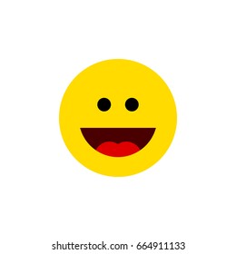 Isolated Grin Flat Icon. Laugh Vector Element Can Be Used For Laugh, Grin, Face Design Concept.
