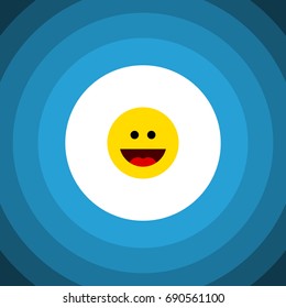 Isolated Grin Flat Icon. Laugh Vector Element Can Be Used For Laugh, Grin, Face Design Concept.