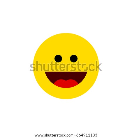 Isolated Grin Flat Icon. Laugh Vector Element Can Be Used For Laugh, Grin, Face Design Concept.