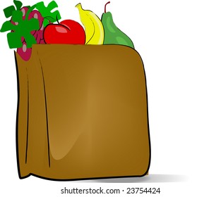 isolated grocery bag vector Layered file