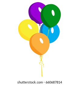 Isolated group of balloons on a white background, Vector illustration