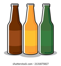 Grupo aislado del icono del frasco de cerveza Icono del vector ilustración