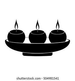 Isolated group of candles, Spa icon vector illustration