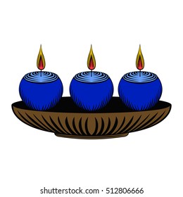 Isolated group of candles, Spa icon vector illustration