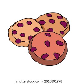 Isolated group of chocolate chips Vector illustration