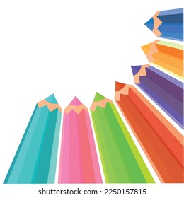 Isolated group of colored pencils Vector