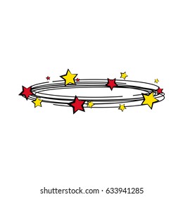 Isolated group of comic stars, retro cartoon vector pop art illustration, halftone vintage effect on white background