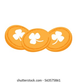 Isolated group of golden coins, Vector illustration