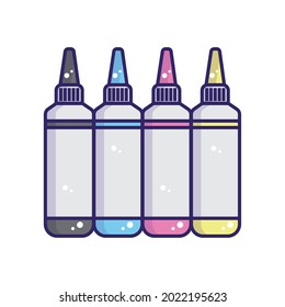 Isolated Group Of Printer Ink Bottle Icon