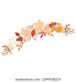 Isolated group of seasonal autumn leaves Vector illustration