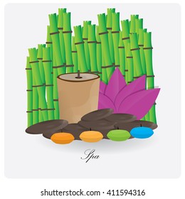 Isolated group of spa objects on a white background